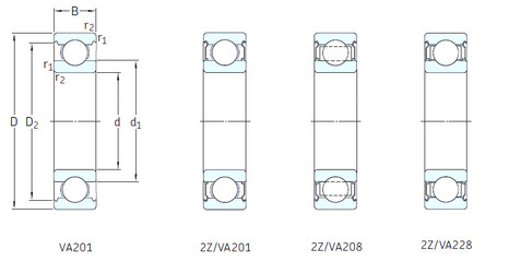 ตลับลูกปืน 6300-2Z/VA201 SKF